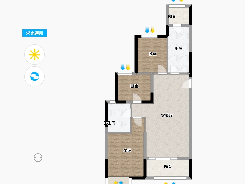 江苏省-徐州市-徐州潘安湖生态小镇-75.20-户型库-采光通风