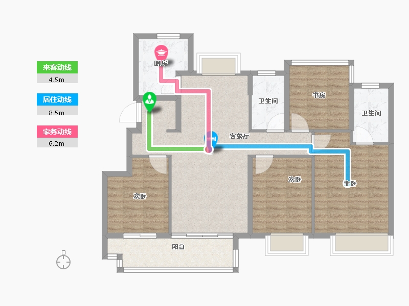 安徽省-合肥市-奥园龙川玖著-101.60-户型库-动静线