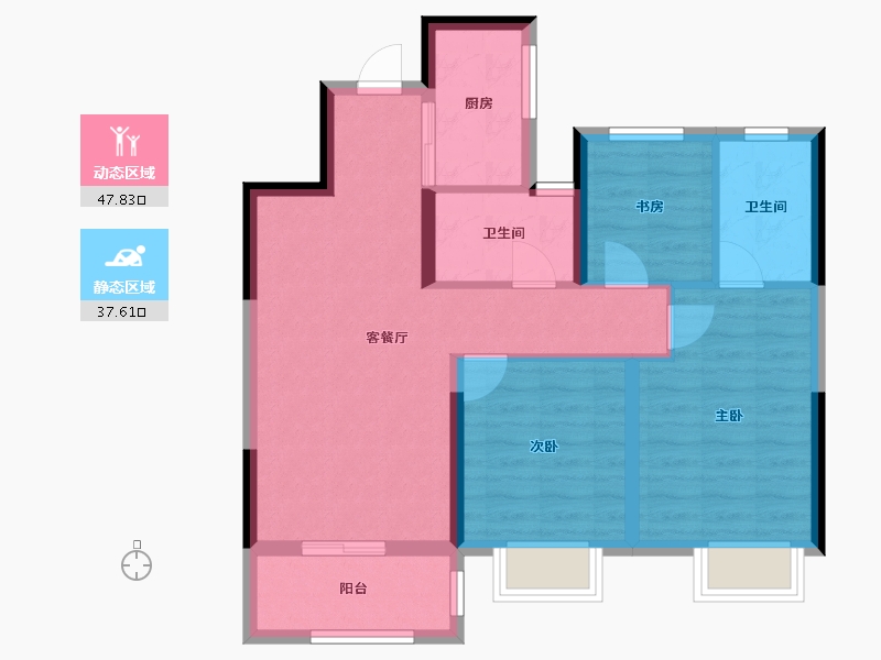 浙江省-嘉兴市-金地云栖湾-76.00-户型库-动静分区