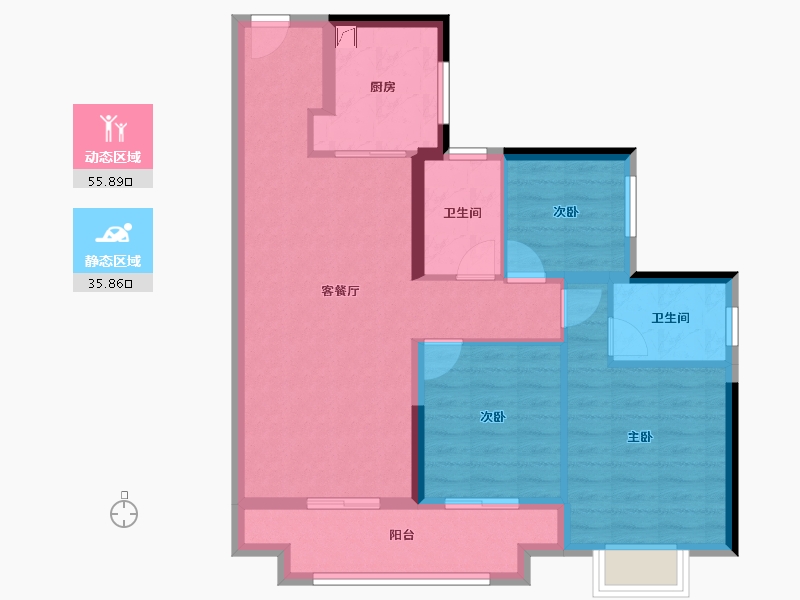 广东省-佛山市-中海雍景熙岸-81.60-户型库-动静分区