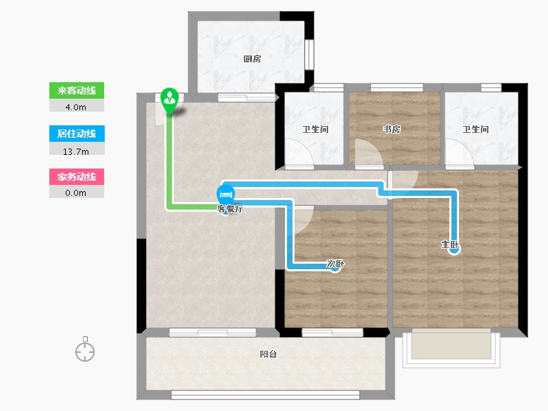 浙江省-宁波市-宏地熙望府-78.27-户型库-动静线