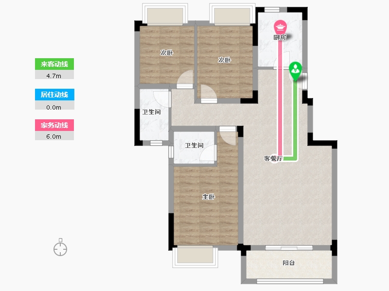 湖北省-武汉市-洺悦华府-85.34-户型库-动静线