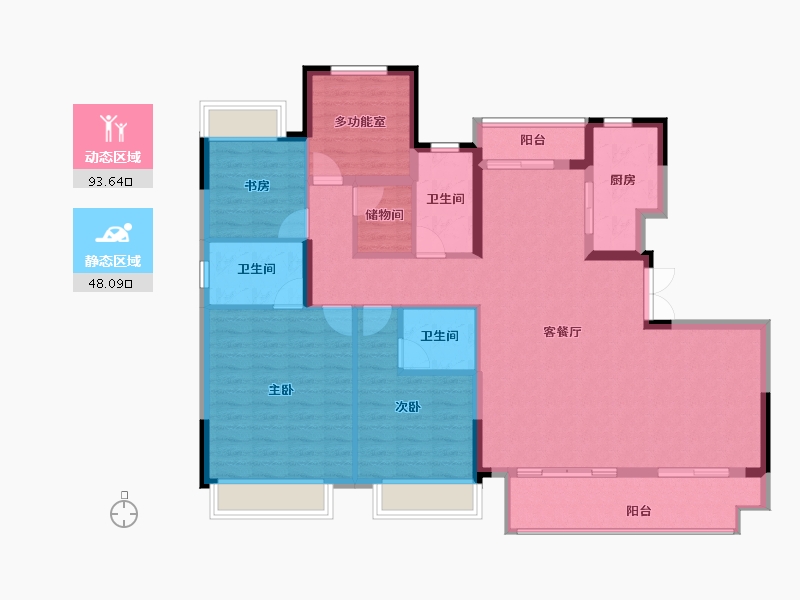 湖南省-长沙市-中交凤鸣九章-128.86-户型库-动静分区