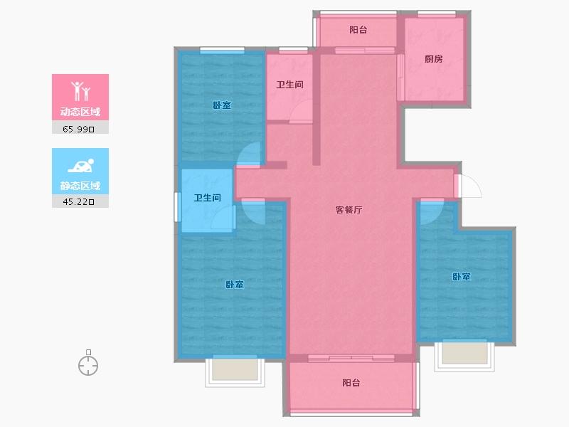 山东省-临沂市-鲁邦华府-99.35-户型库-动静分区