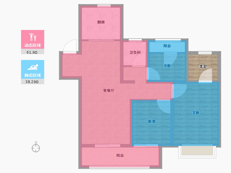 浙江省-湖州市-织里吾悦广场-94.40-户型库-动静分区