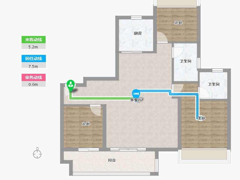 江苏省-徐州市-美的天誉-95.19-户型库-动静线