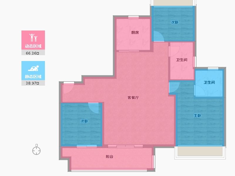 江苏省-徐州市-美的天誉-95.19-户型库-动静分区