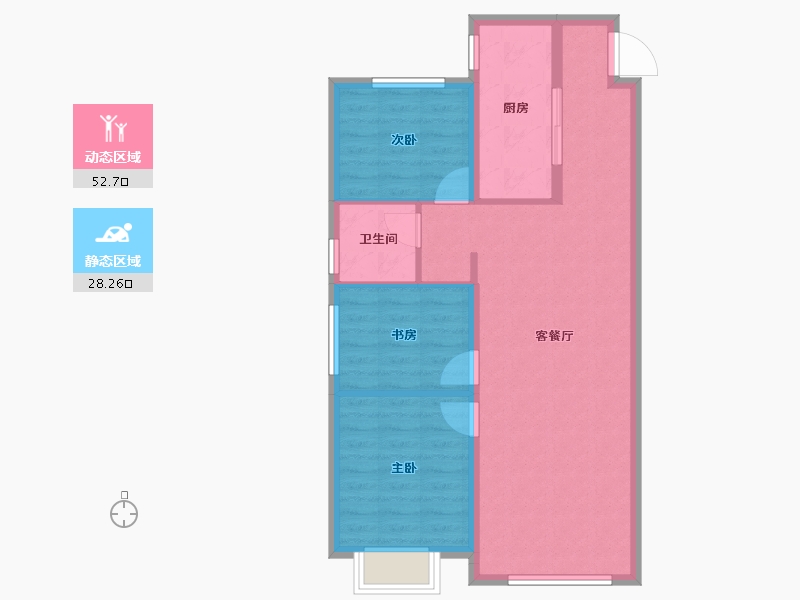 黑龙江省-哈尔滨市-金地峯范-72.92-户型库-动静分区