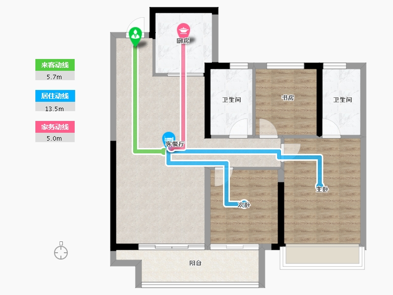 陕西省-渭南市-合创·珑府-91.20-户型库-动静线