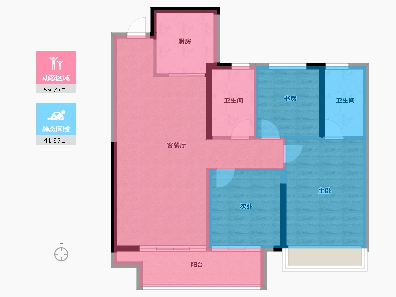 陕西省-渭南市-合创·珑府-91.20-户型库-动静分区