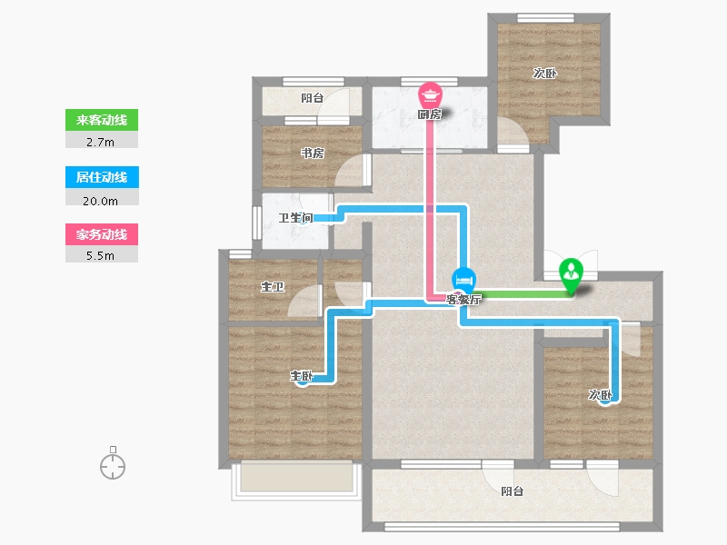 山东省-泰安市-龙城国尊府-102.39-户型库-动静线