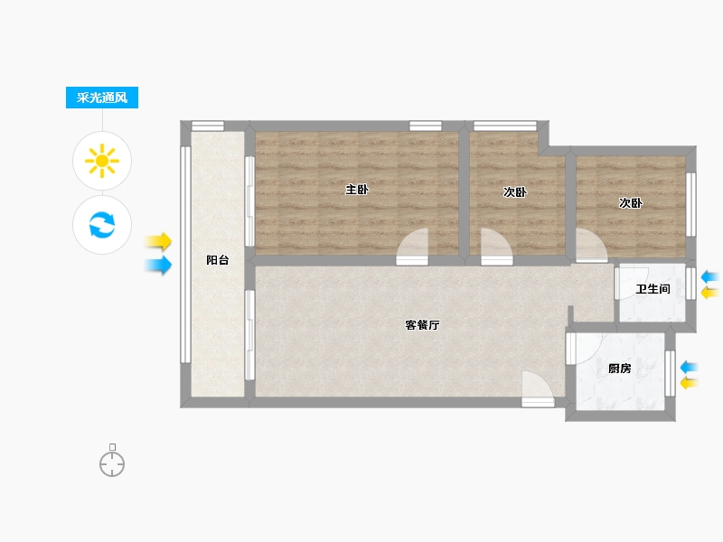 安徽省-蚌埠市-荣盛兰凌御府-B区-108.00-户型库-采光通风