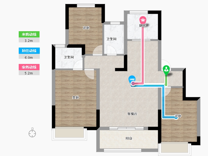 江苏省-徐州市-颐居隐山观湖-87.20-户型库-动静线