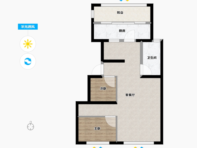 北京-北京市-阳光城檀悦-70.41-户型库-采光通风