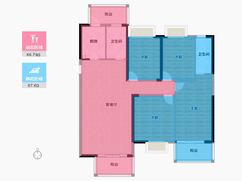 广西壮族自治区-南宁市-光明城市四期-120.87-户型库-动静分区