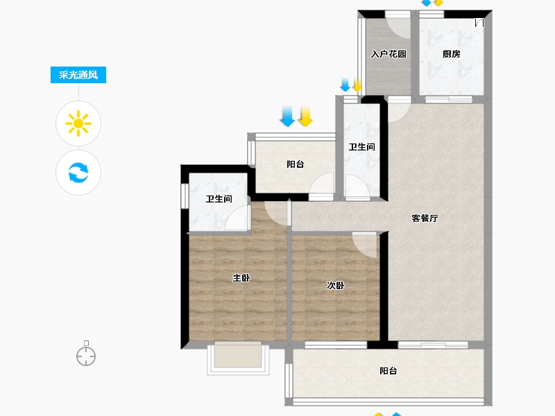 广东省-韶关市-碧桂园曲江府-78.10-户型库-采光通风