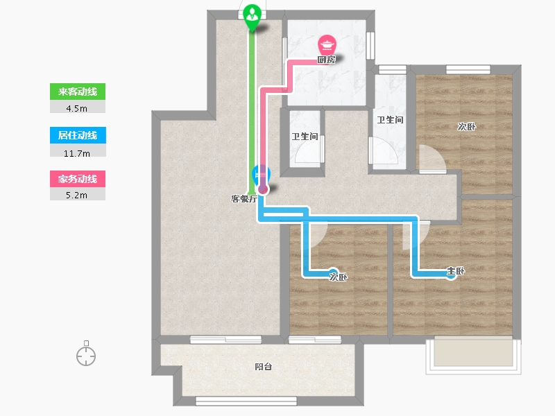 江苏省-徐州市-美的天誉-78.40-户型库-动静线