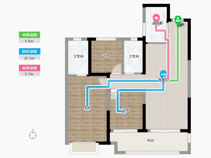 湖北省-武汉市-洺悦华府-89.43-户型库-动静线