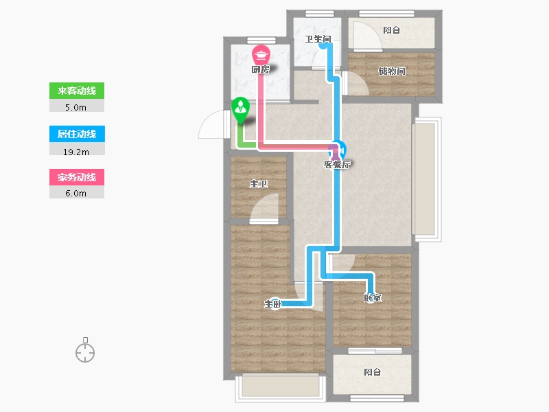 浙江省-湖州市-风华广场-84.80-户型库-动静线