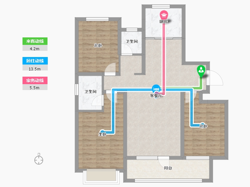 山东省-临沂市-宝丽·江山樾-91.61-户型库-动静线