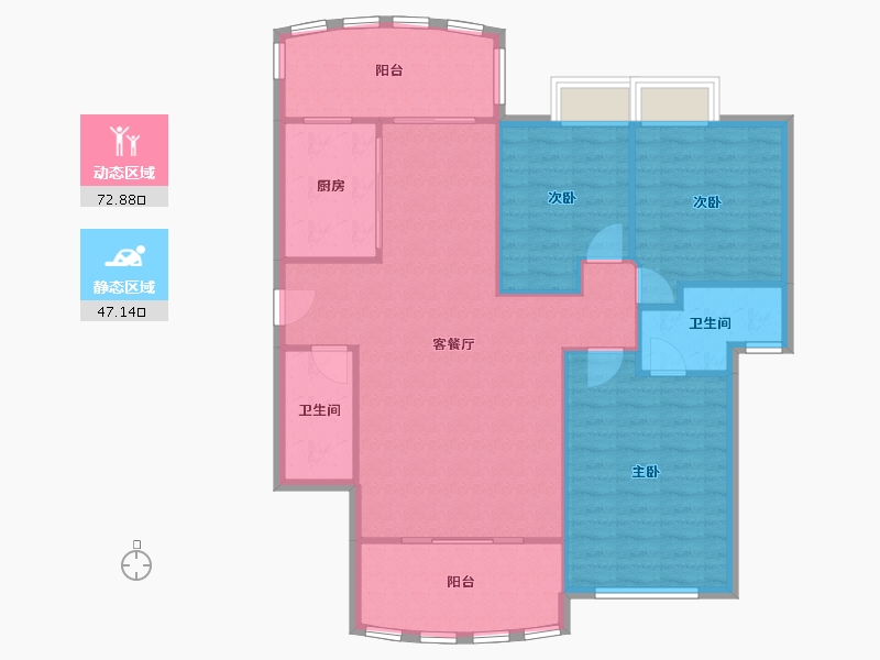 广东省-佛山市-丽日玫瑰·名城-3区-105.18-户型库-动静分区