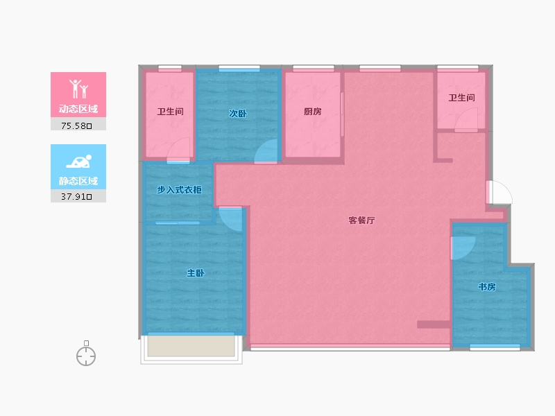 天津-天津市-绿城柳岸晓风-103.27-户型库-动静分区