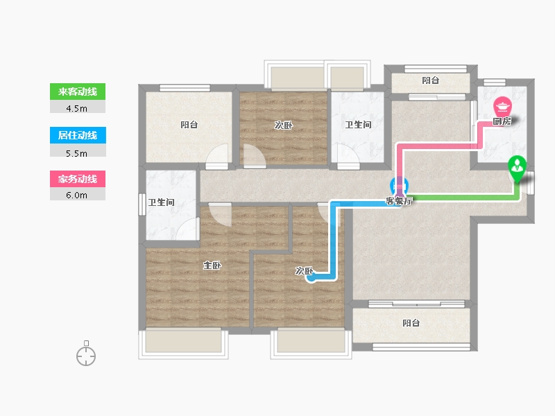 湖南省-长沙市-长房越秀星悦荟-95.96-户型库-动静线