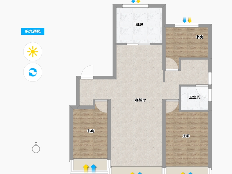 黑龙江省-哈尔滨市-中海文昌府-84.80-户型库-采光通风