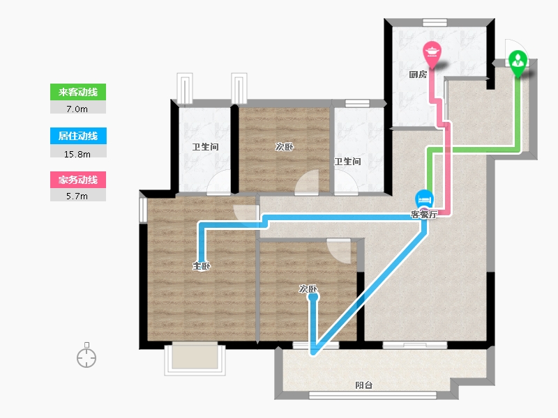 江苏省-徐州市-美的天誉-92.00-户型库-动静线