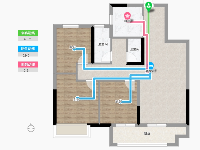 江苏省-徐州市-美的天誉-78.40-户型库-动静线