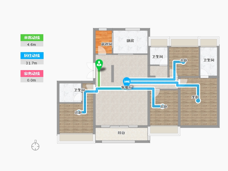 江苏省-徐州市-美的天誉-135.20-户型库-动静线