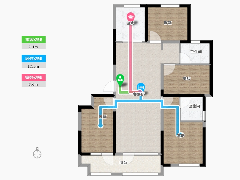 山东省-临沂市-青啤龙悦湾-113.28-户型库-动静线