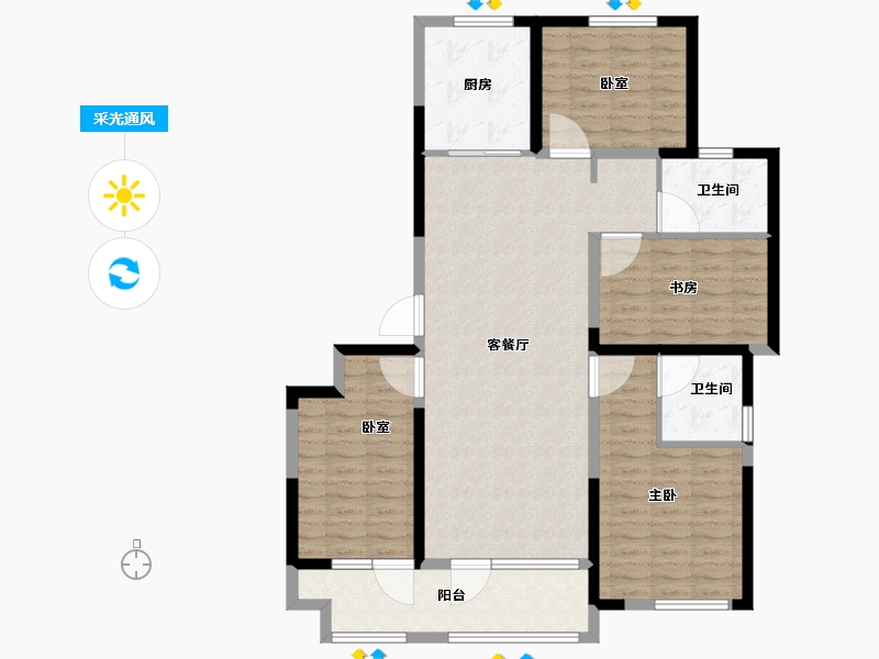 山东省-临沂市-青啤龙悦湾-113.28-户型库-采光通风