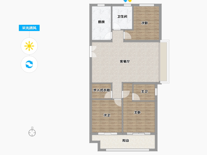 浙江省-湖州市-太湖健康城翠堤湾-100.80-户型库-采光通风