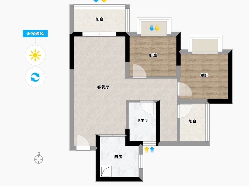 广东省-佛山市-信业悦容台-53.00-户型库-采光通风