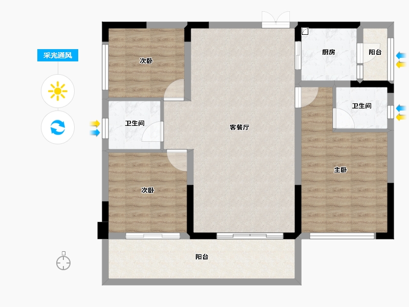 四川省-成都市-交投星月湖畔-94.05-户型库-采光通风