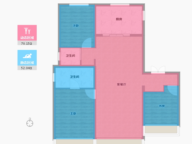 黑龙江省-哈尔滨市-中海文昌府-111.20-户型库-动静分区