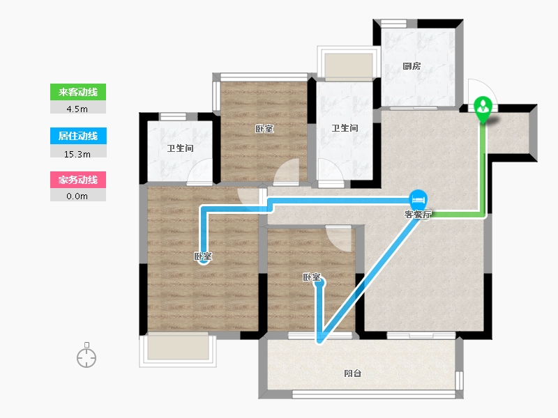 安徽省-合肥市-招商东望府-84.89-户型库-动静线