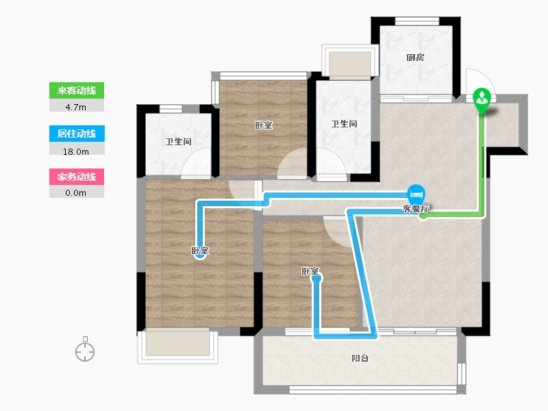 安徽省-合肥市-招商东望府-84.00-户型库-动静线