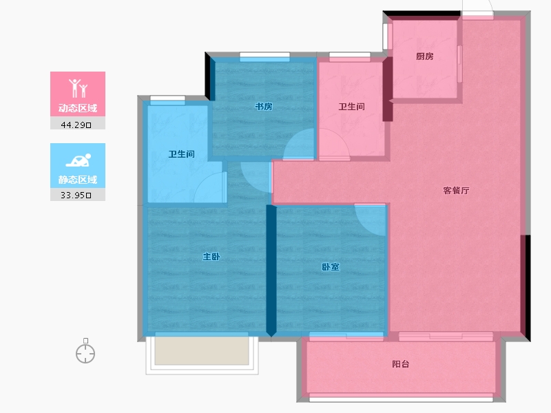 浙江省-嘉兴市-春风印月里-70.40-户型库-动静分区