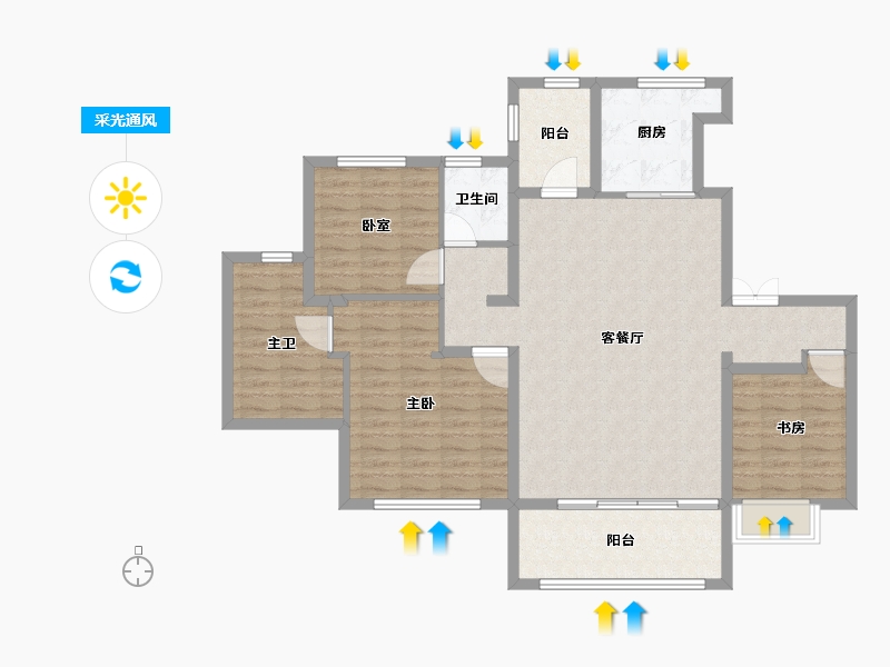 浙江省-湖州市-太湖健康城翠堤湾-109.97-户型库-采光通风