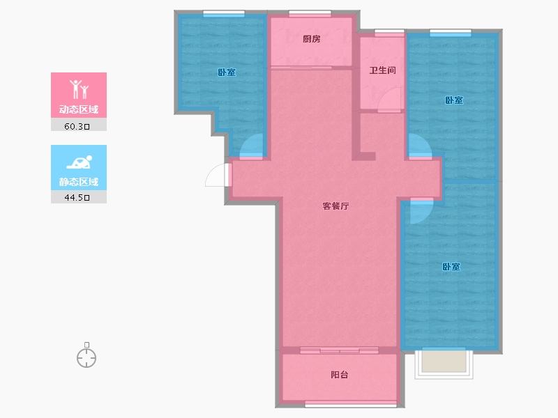 山东省-临沂市-鲁邦华府-94.23-户型库-动静分区