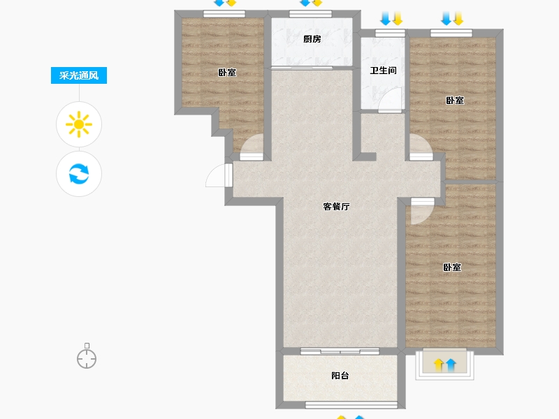 山东省-临沂市-鲁邦华府-94.23-户型库-采光通风