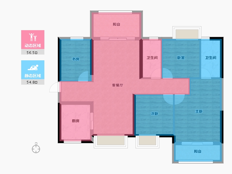 广东省-佛山市-翡翠西江-100.00-户型库-动静分区