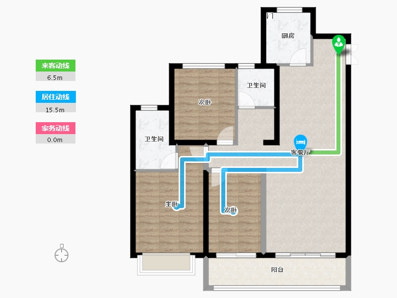 河北省-石家庄市-东胜紫御康城-100.78-户型库-动静线