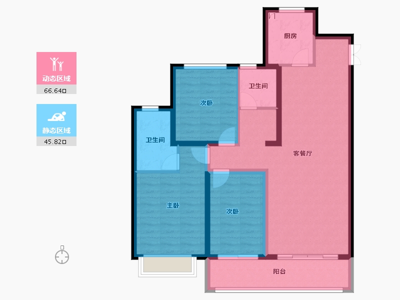 河北省-石家庄市-东胜紫御康城-100.78-户型库-动静分区