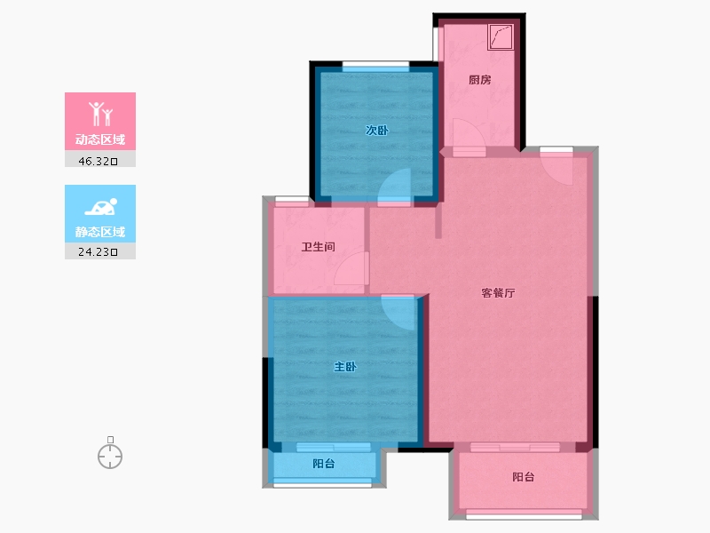 河北省-廊坊市-合生龙河湾壹号-62.40-户型库-动静分区