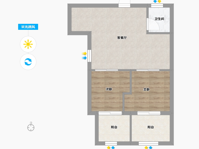 湖北省-黄冈市-润嘉·阳光城-44.19-户型库-采光通风