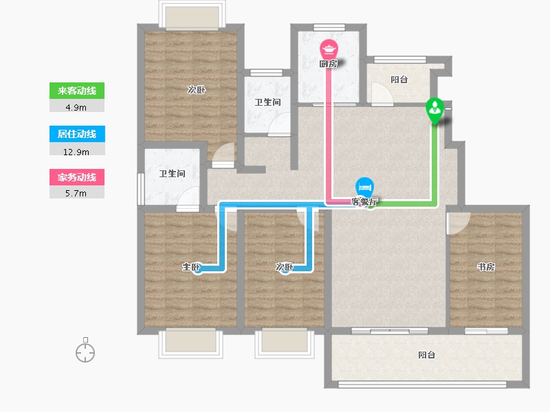 江苏省-淮安市-春和园-117.03-户型库-动静线