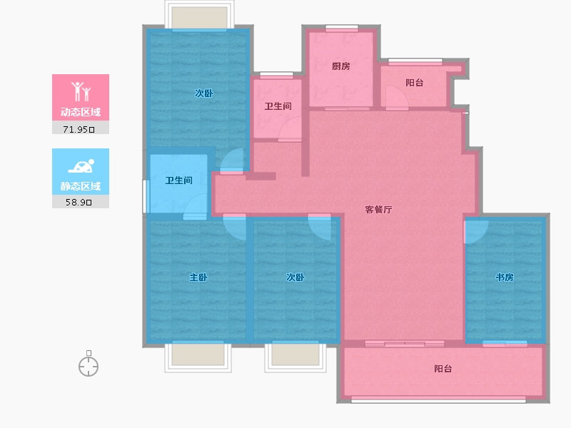 江苏省-淮安市-春和园-117.03-户型库-动静分区